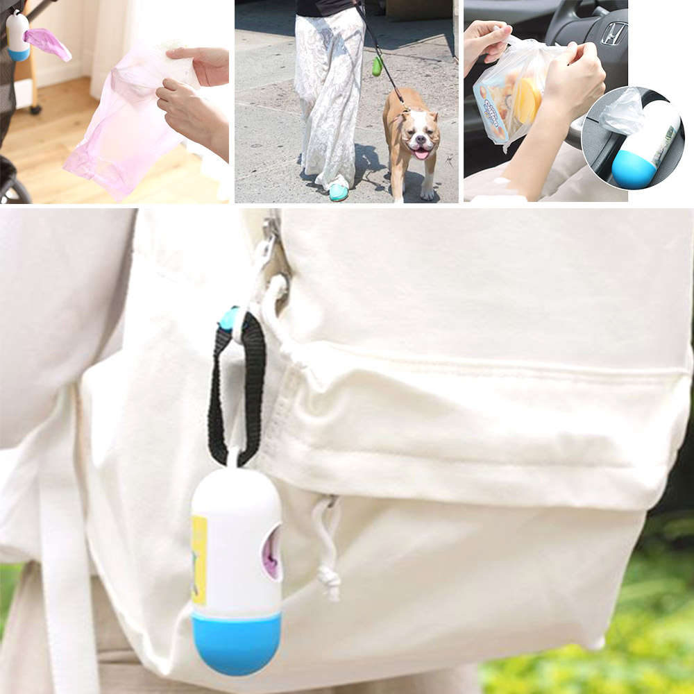 휴대용 봉지 디스펜서 다용도 애완견 산책 배변 쓰레기용