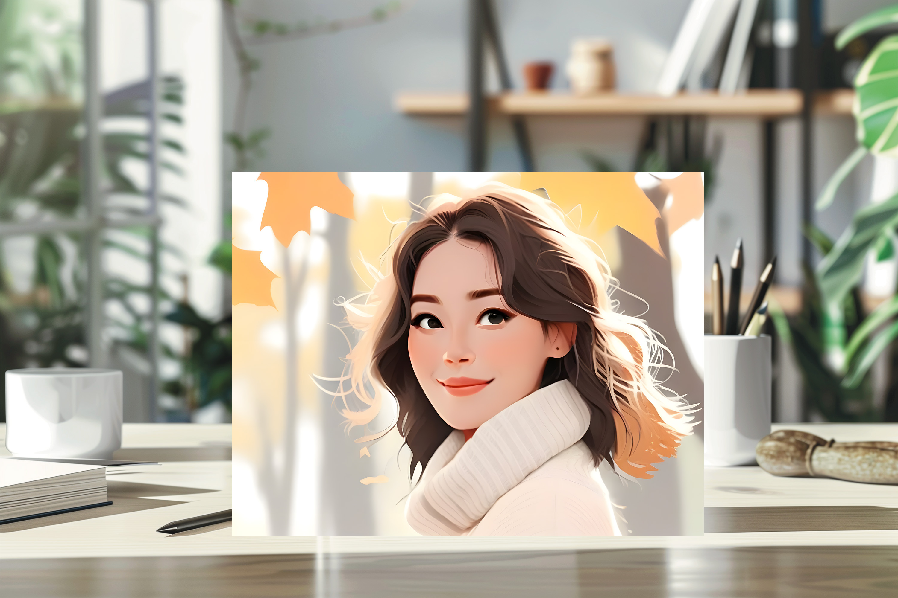 캐리커쳐 수채화 초상화 초슬림 메탈 액자 일러스트 인물화 그림 주문제작 유니뮤즈 정M - 상세 이미지 3