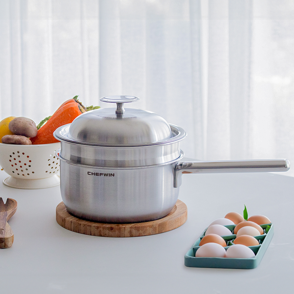 쉐프윈 304STS 올인원 스마트쿠커 스텐 밀크팬 밀크팟 작은냄비 우유냄비 18cm