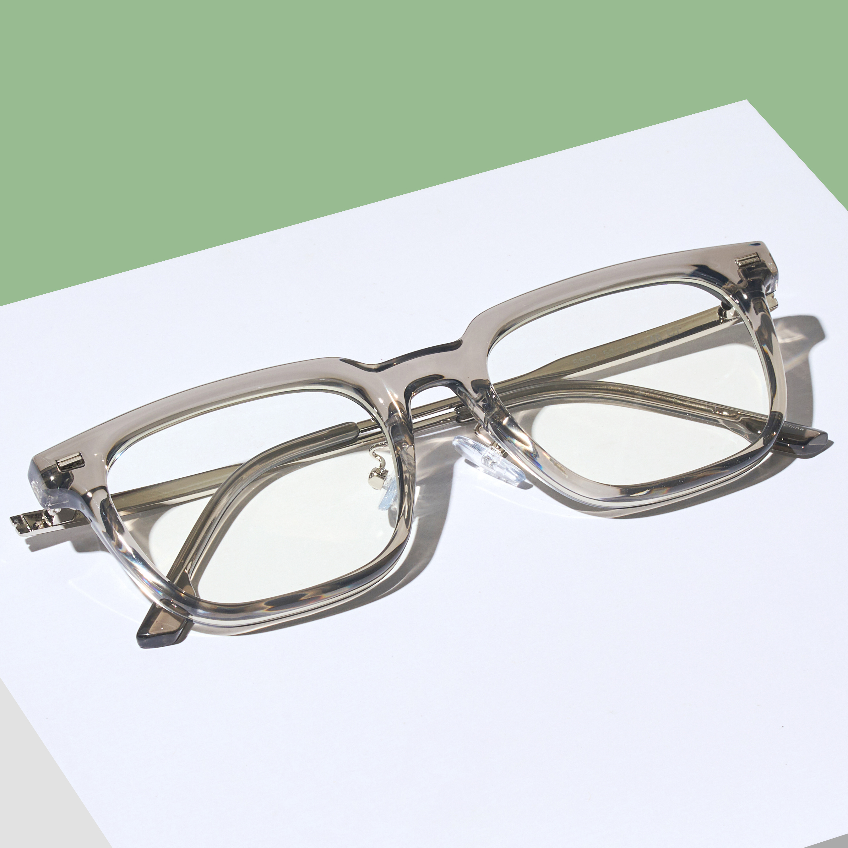 빅사이즈 사각 검정 투명 뿔테 안경 블루라이트차단