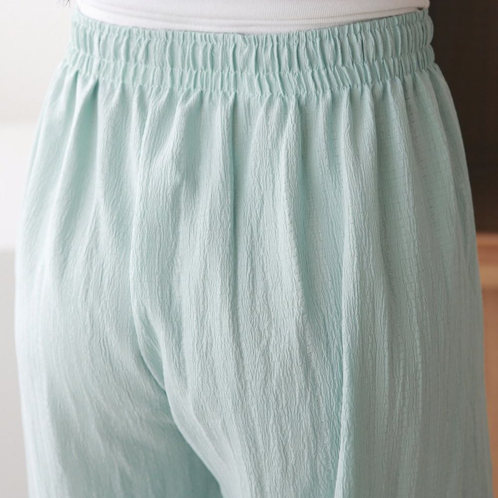 쿨지지미밴딩통바지 아이스여름밴딩와이드바지 - 상세 이미지 4