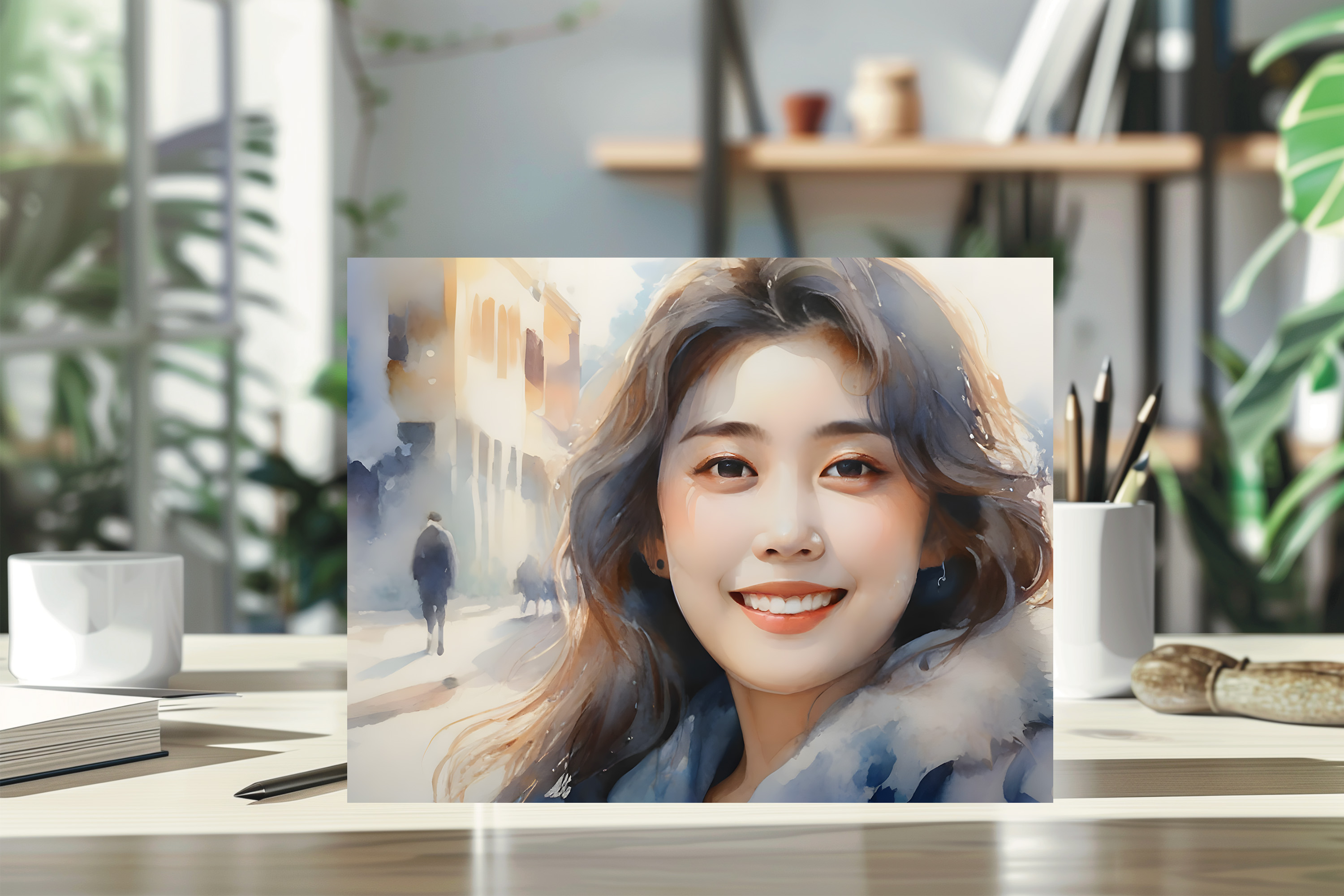 캐리커쳐 일러스트 수채화 초상화 메탈 우드 액자 팝아트 기념일 그림 선물 유니뮤즈 4x6 이미지 8