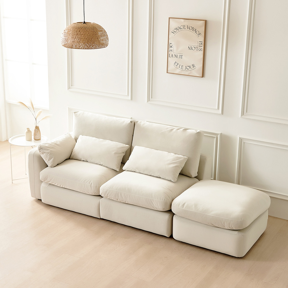 동서가구 헤이스 구스 워셔블 풀커버 아쿠아텍스 패브릭 모듈형 3인 카우치 소파 우형 DF924520