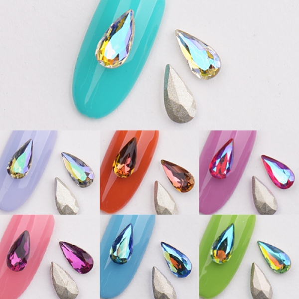 파츠 8322-10x5mm 미러 슬립물방울 스톤 7종 - 상품 이미지