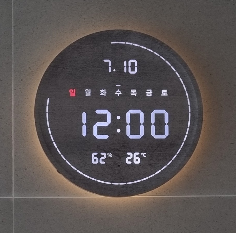 플라이토 벽시계 LED 벽걸이 3세대 백라이트 인테리어 디지털 전자 거실 집들이 루나 온습도 와이파이