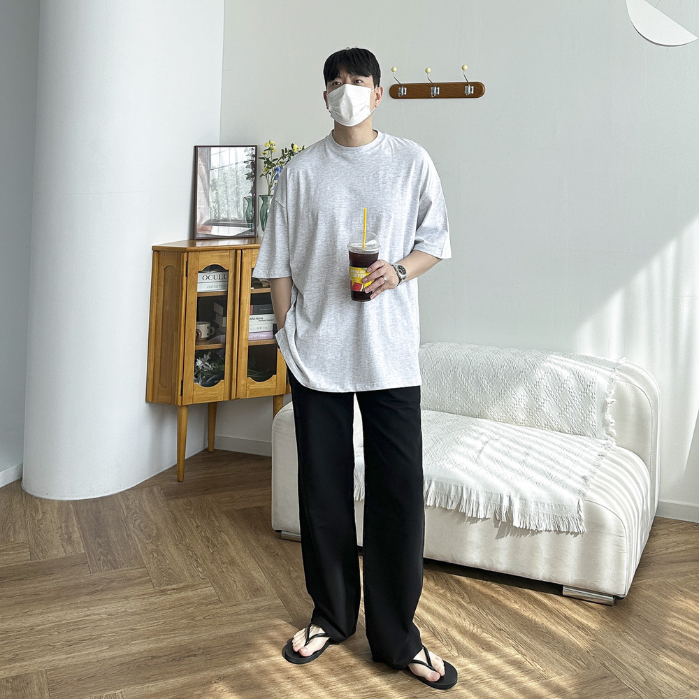 남자 린넨 통 와이드 바지 마 밴딩 여름 롱 슬랙스 팬츠 2color - 상세 이미지 3