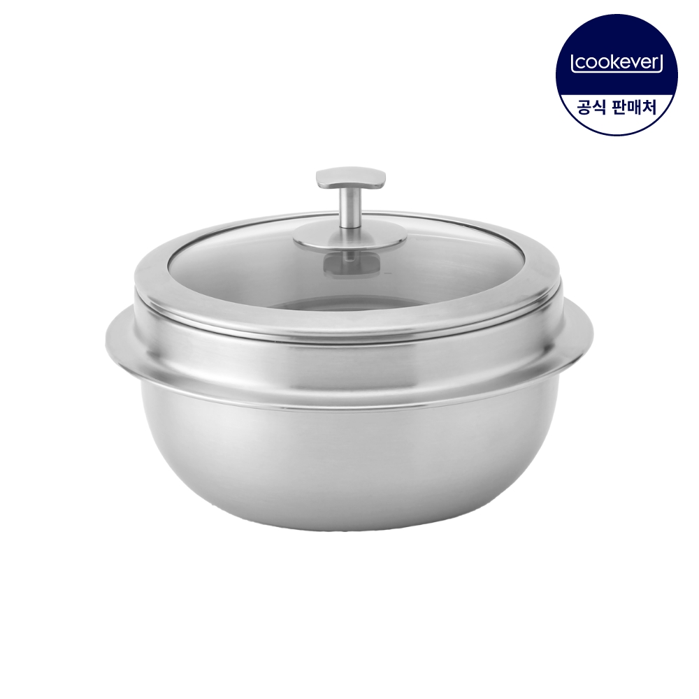쿡에버 옹골진 인덕션 통3중 스텐 뚝배기 글라스 18cm