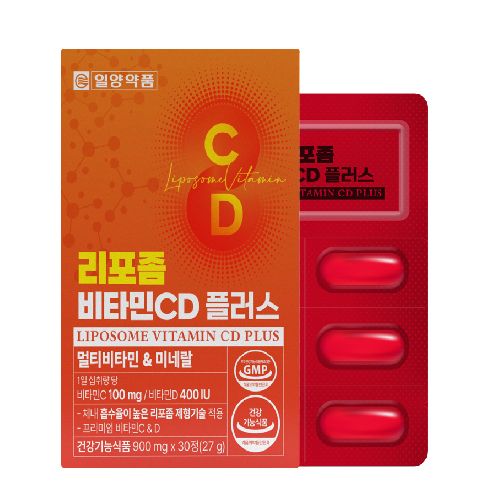 일양약품 리포좀 비타민 C D 플러스 멀티비타민 & 미네랄 영양제 30정
