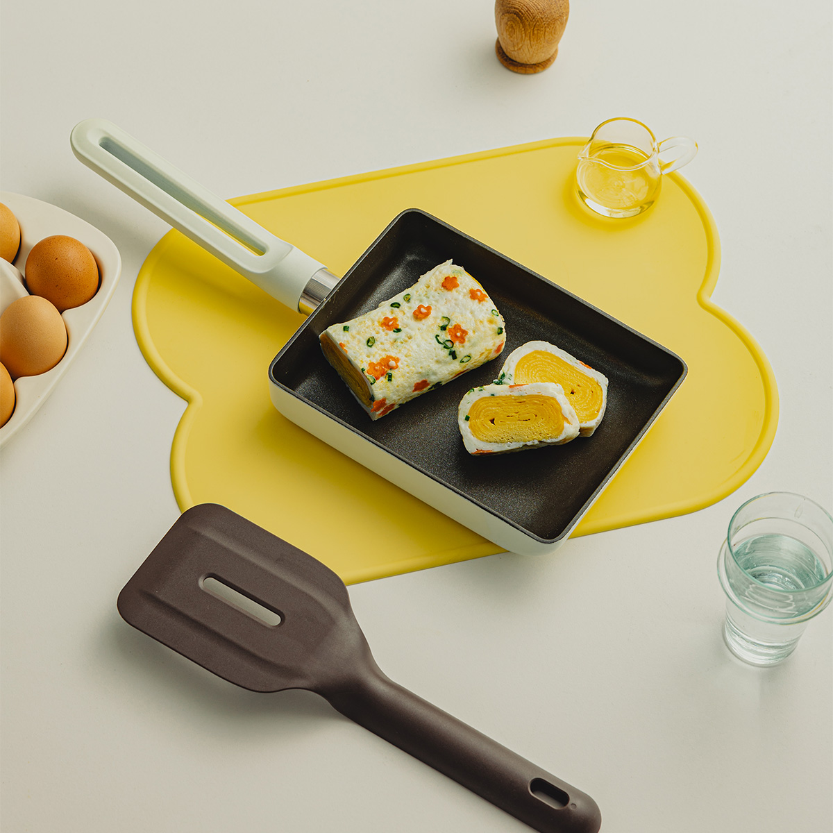 닥터하우스 NEW 네오 인덕션 사각팬/계란말이팬 20cm(뒤집개 포함)