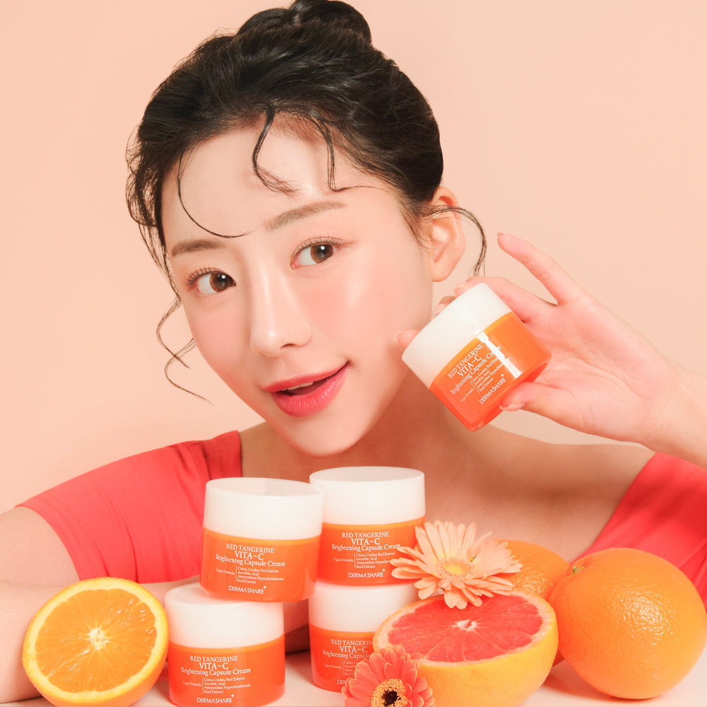 [1+1]더마쉐어 비건 레드향 비타씨 브라이트닝 캡슐 미백 주름케어 영양 크림 50mL 이미지 7