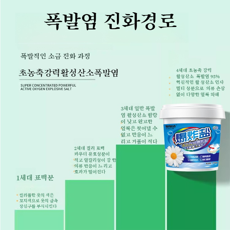 1+1 폭발염 세탁소 전용 노랗고 얼룩진 컬러 표백제 활성산소 컬러 의류 컬러 보호 표백제 1000g : 클로엑스