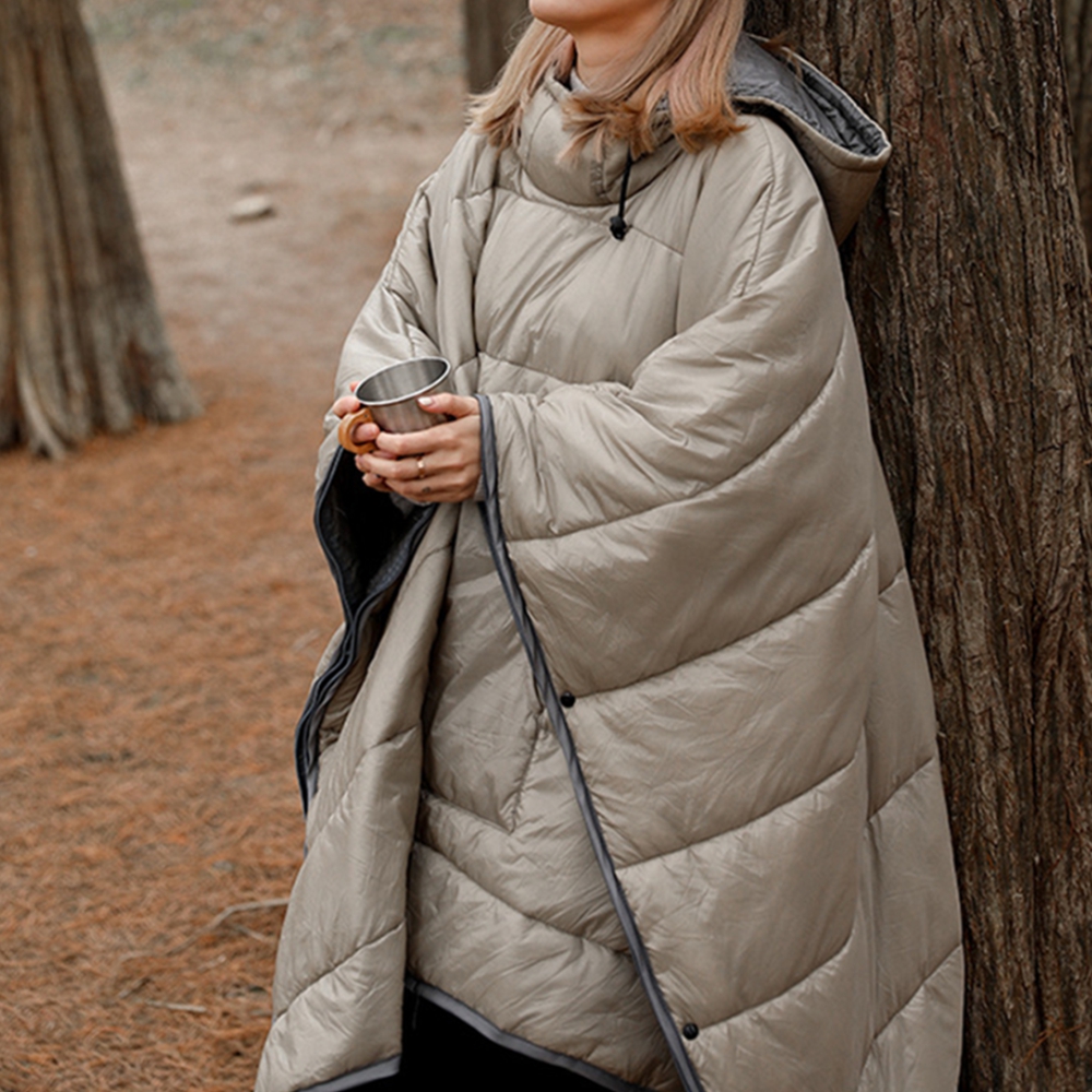 휴대용 패딩 입는담요 차박 겨울 두꺼운 망토 이불담요