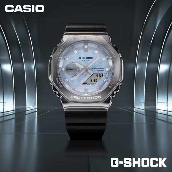 카시오 CASIO 지샥 메탈커버드 블루 GBM-2100A-1A2JF 남자 캐주얼 손목 시계 - 메인 이미지