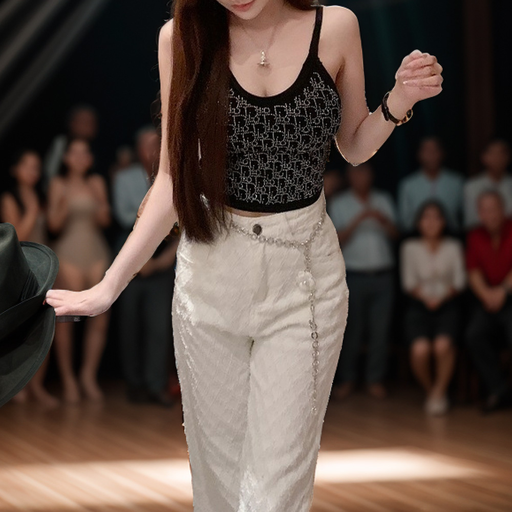 라인댄스복 상의 스포츠 댄스복 방송 라틴 여성 이미지 8