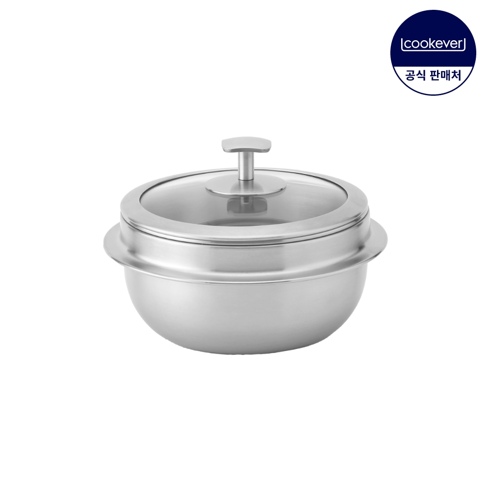 쿡에버 옹골진 인덕션 통3중 스텐 뚝배기 글라스 14cm
