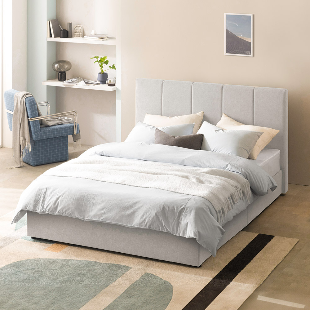 지누스 키스톤 스프링 25cm+매든 저상형 프레임 침대 (퀸)