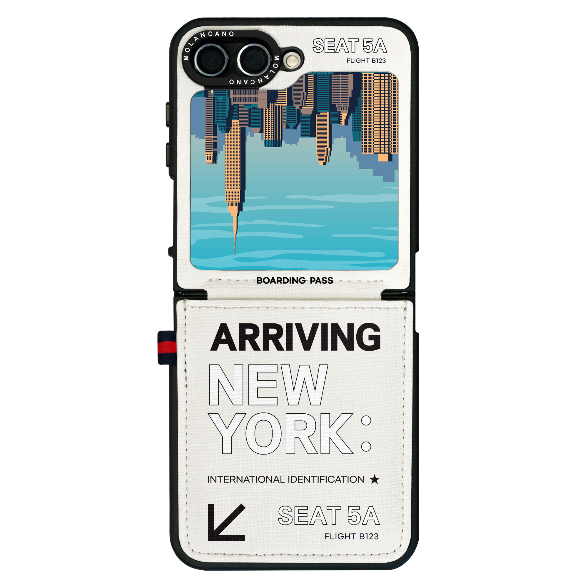 갤럭시 Z플립6 플립7fe 시크릿 포켓 가죽 카드 디자인 휴대폰 케이스 뉴욕티켓