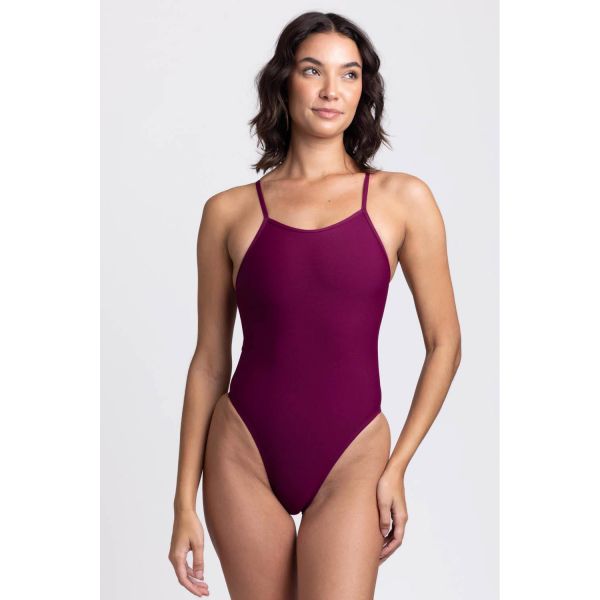졸린 페리 원피스 수영복 카버넷 Jolyn Perry Swim Onesie (solids) - Cabernet - 메인 이미지