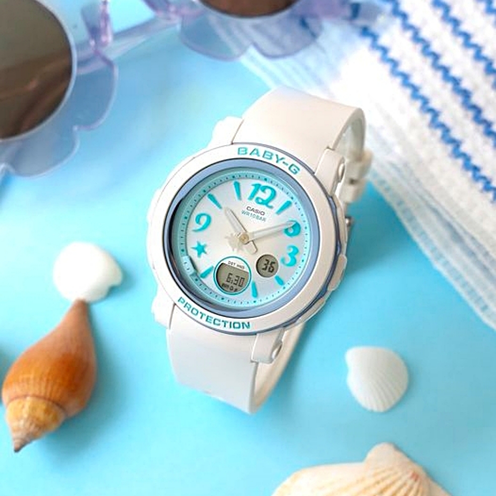 카시오 CASIO 베이비지 화이트 블루 BGA-290US-2AJF 여자 손목 캐주얼 시계 - 메인 이미지