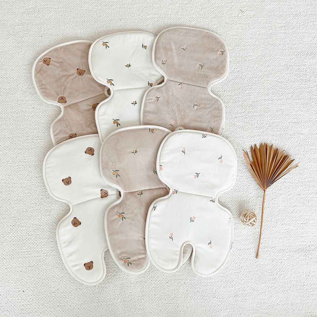 극세사 체어라이너 소프트 아기 부스터 의자 시트 아기소파 휴대용 달콤튤립 아이보리