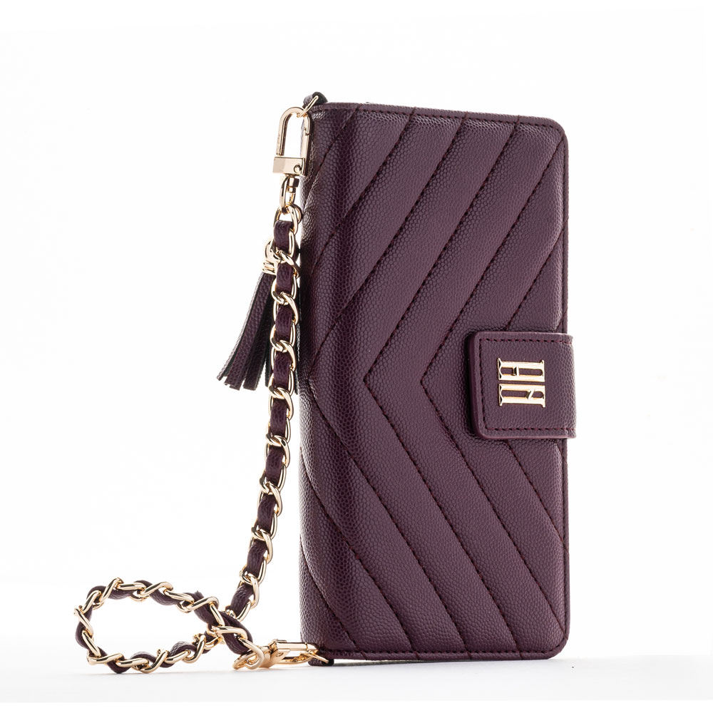 갤럭시 Z폴드6 핸드백 스트랩 가죽 다이어리 힌지보호 핸드폰 케이스 골드 - 상품 이미지