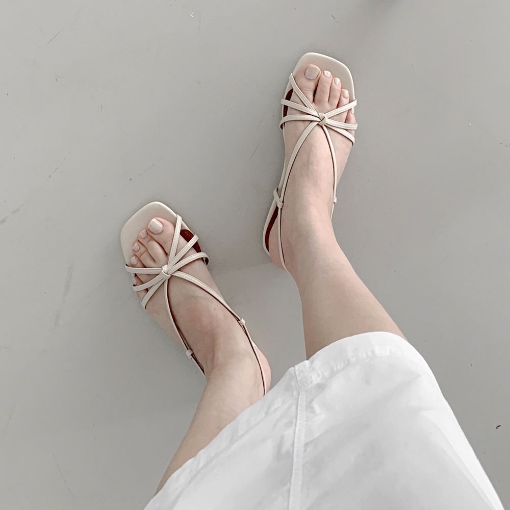 여성 빅사이즈 샌들 스퀘어 스트랩 발편한샌들