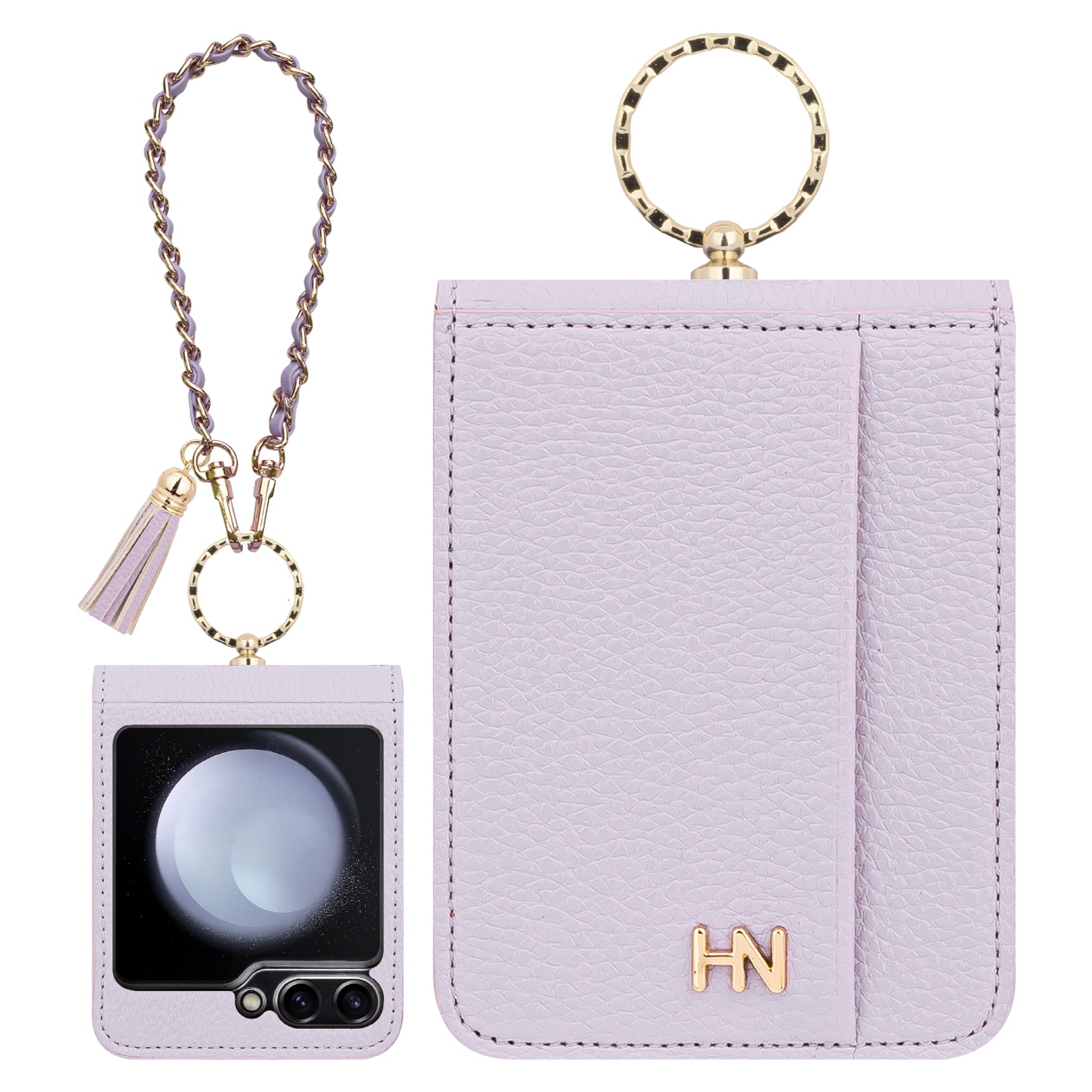 갤럭시 Z플립6 플립7fe 스트랩 가죽 카드 수납 링 다이어리 휴대폰 케이스 레드 - 상품 이미지