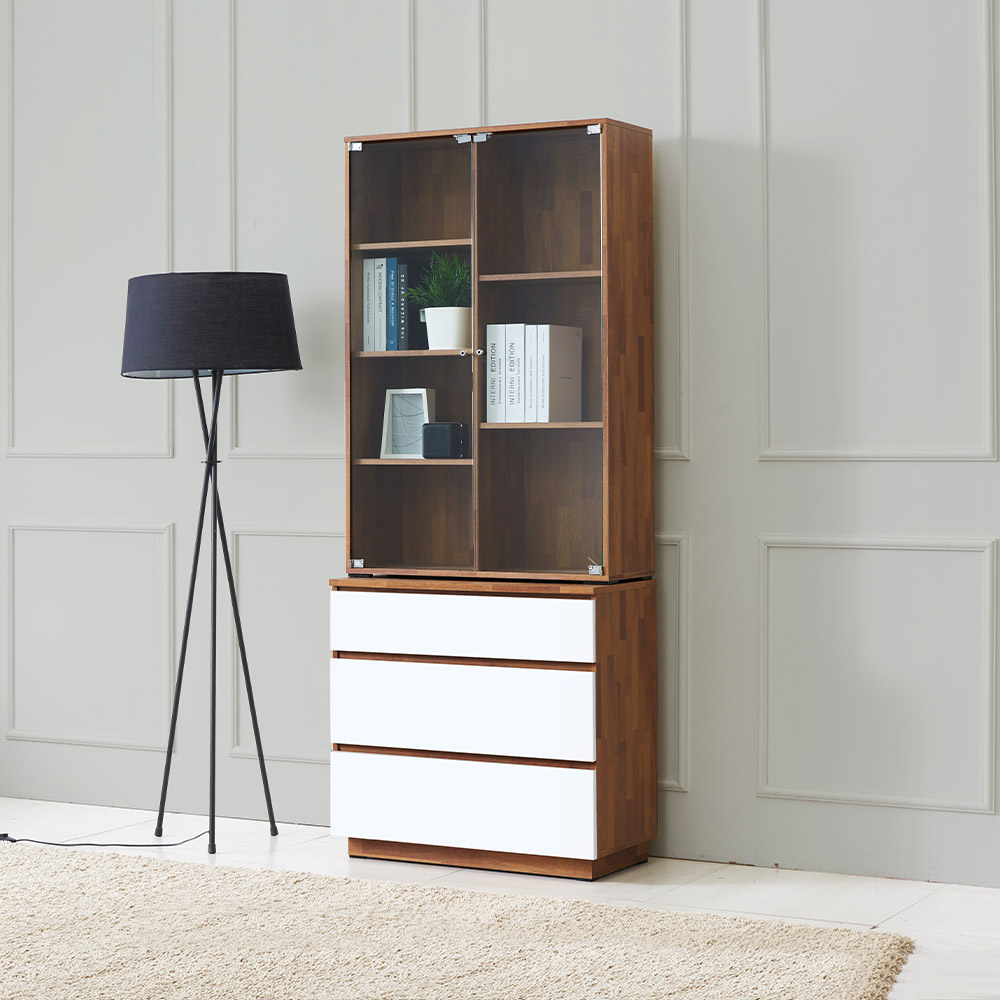 동서가구 모르 800 3단 유리 장식장 DF918498