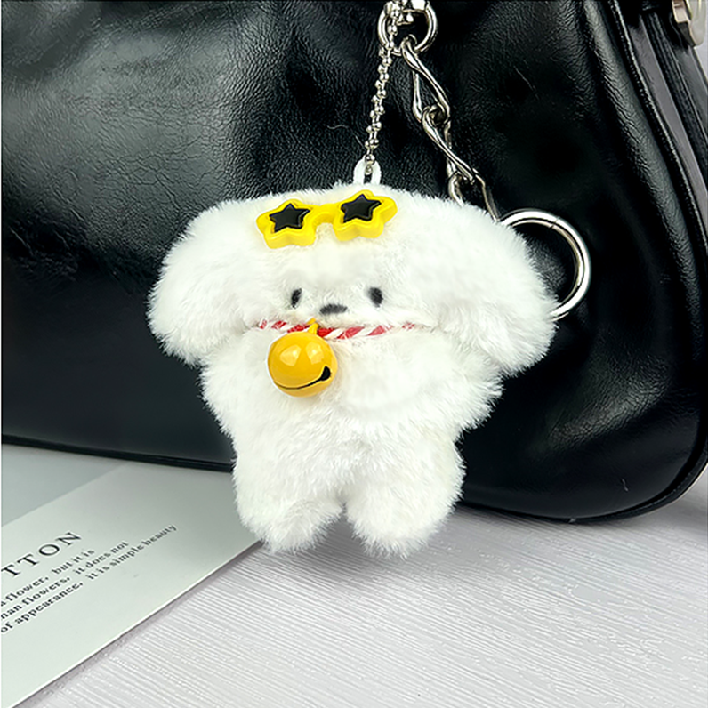 귀여운 퍼피 모루인형키링 예쁜 강아지인형키링 캐릭터 열쇠고리 파우치 가방 자동차 키홀더 - 상세 이미지 2