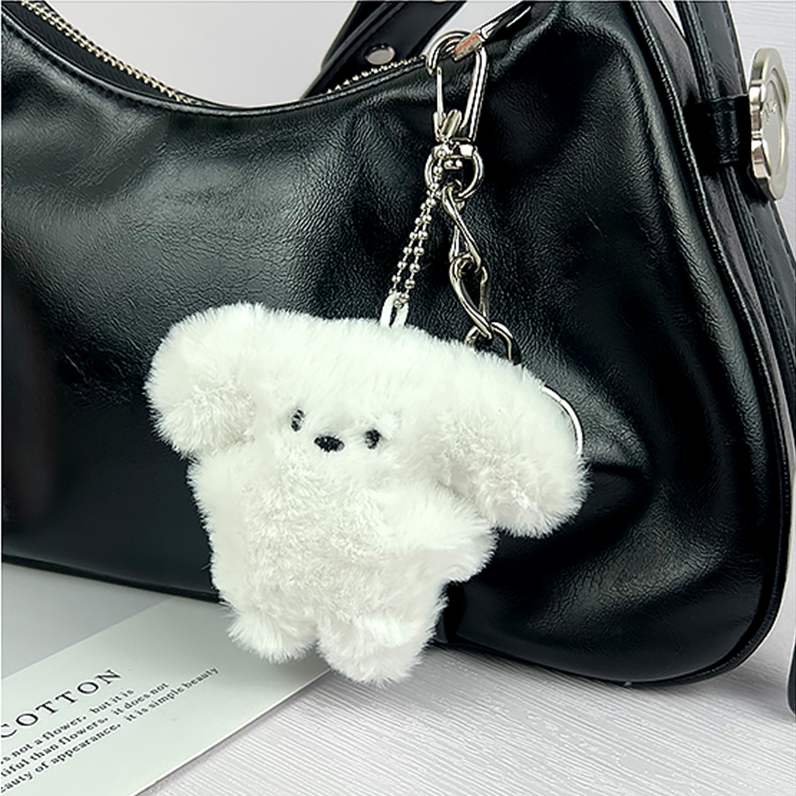 귀여운 퍼피 모루인형키링 예쁜 강아지인형키링 캐릭터 열쇠고리 파우치 가방 자동차 키홀더 - 상세 이미지 3