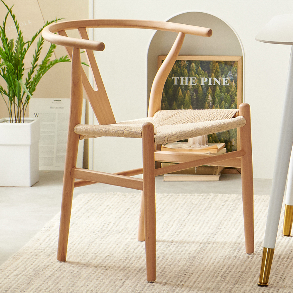 데이지 와이체어 Y체어 위시본 원목 라탄 카페 인테리어 의자