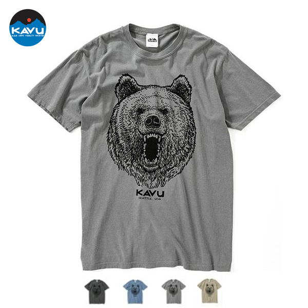카부 KAVU Bear Logo 피그먼트 반팔 티셔츠 19821869 4컬러 - 메인 이미지