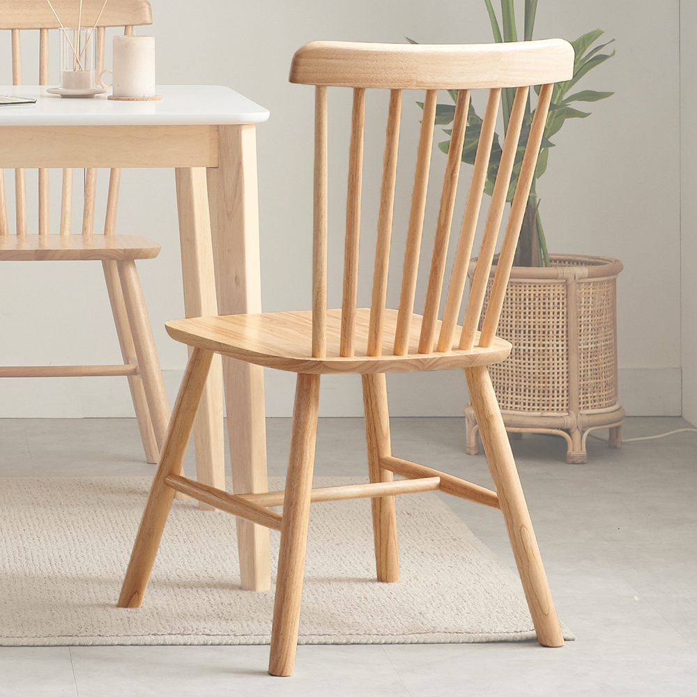 윈저 고무나무 원목 1인 디자인 체어