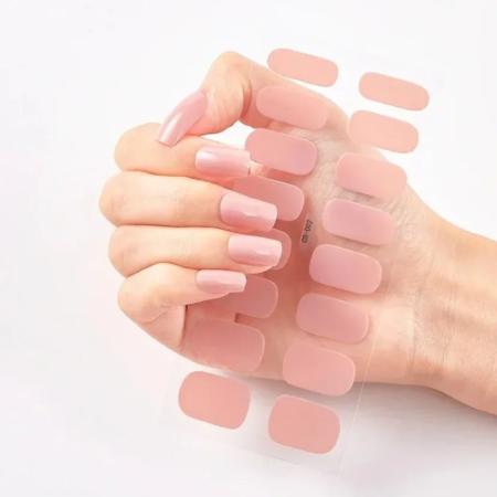 네일스티커 네일파츠 DIY 젤 네일 스티커 오래 지속되는 단색 스트립 패치 슬라이더 풀 커버 데칼 매니큐어 : 얄리직구