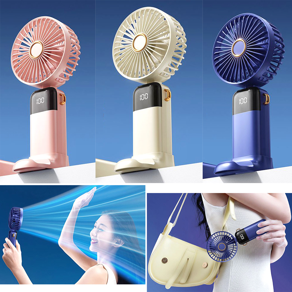 무소음 미니 선풍기 시원한 다목적 led 5단조절 휴대용 냉기기 - 상품 이미지
