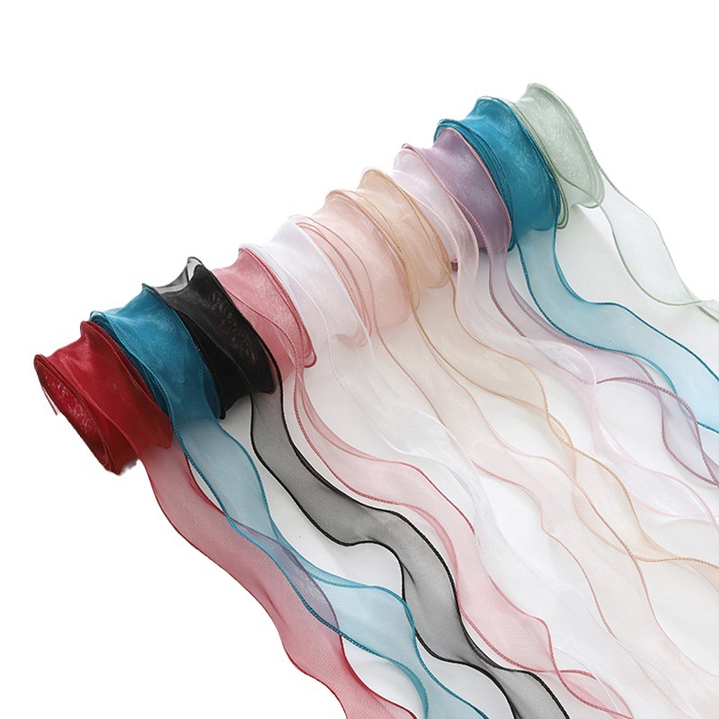 40mm 오간디 오간자 리본 꽃 선물 포장 셀프 청첩장 기본