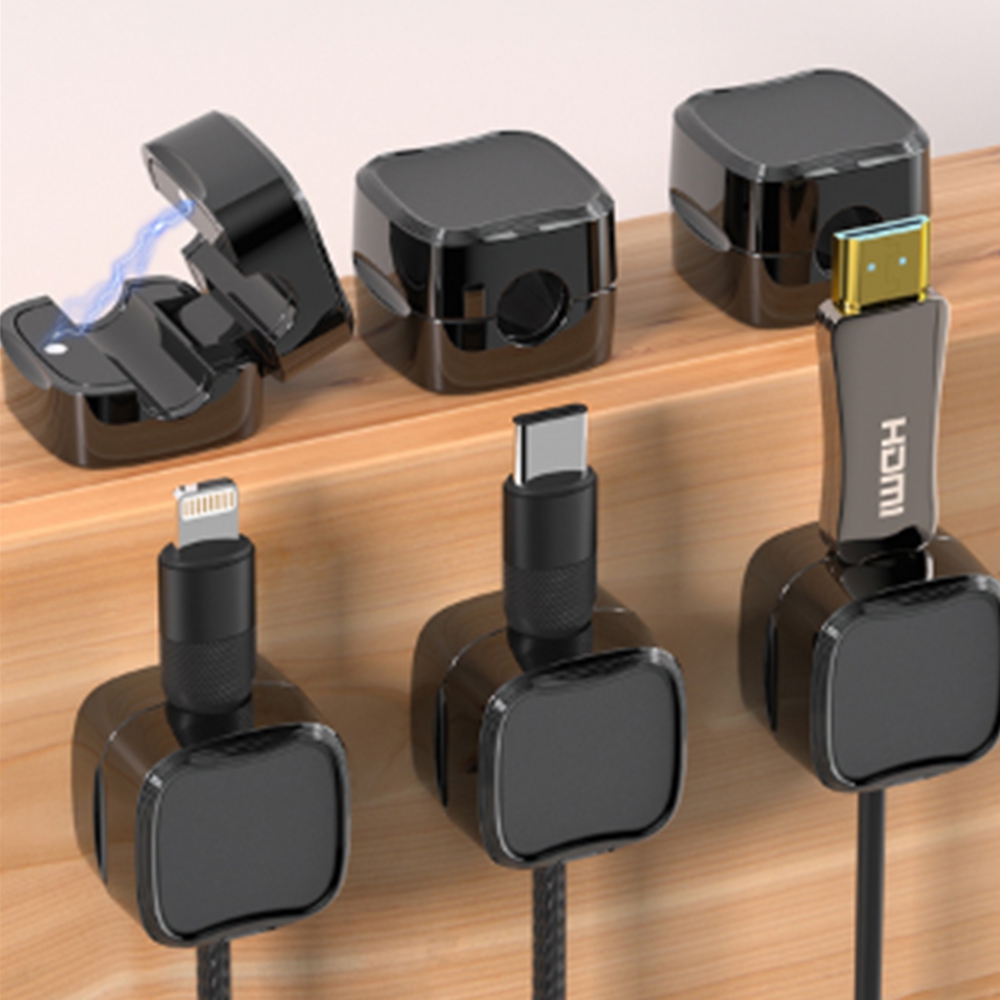 마그네틱 케이블홀더 랜선 충전선정리 벽고정 자석 클립 6p