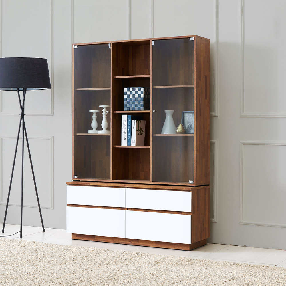 동서가구 모르 1200 2단 유리 장식장 DF918500