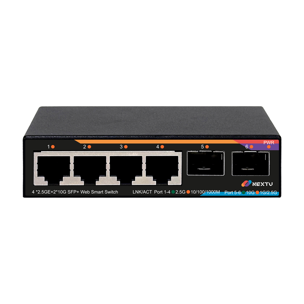 스재미 4포트 2.5G + 10G 2SFP 멀티기가 웹스마트 스위치 허브 - 상품 이미지
