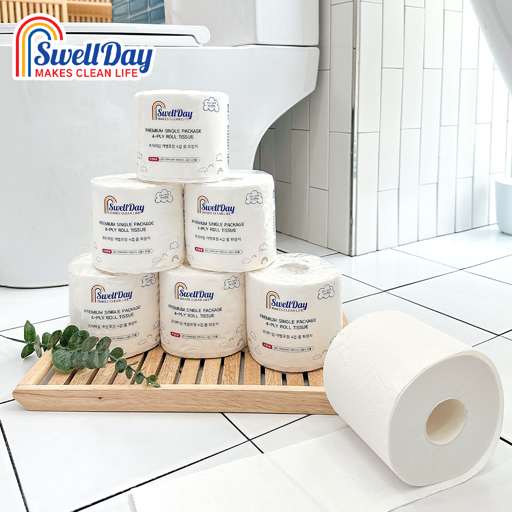 스웰데이 개별포장 4겹 두루마리 휴지 천연펄프 화장지 23M 30롤 - 상세 이미지 5