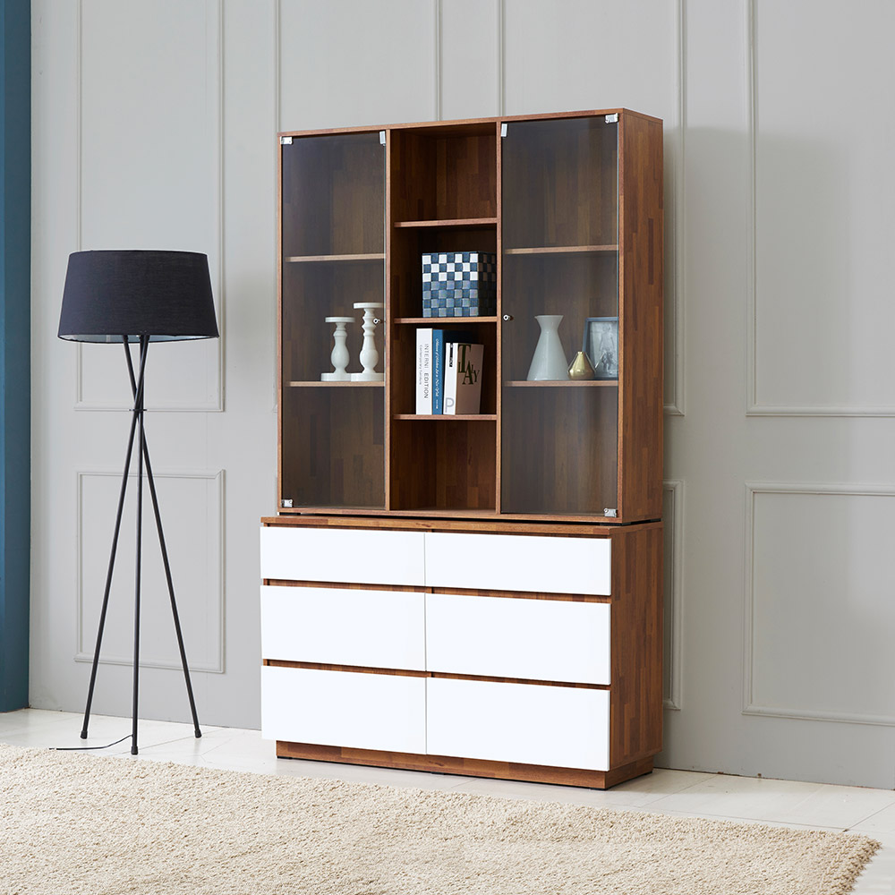 동서가구 모르 1200 3단 유리 장식장 DF918502