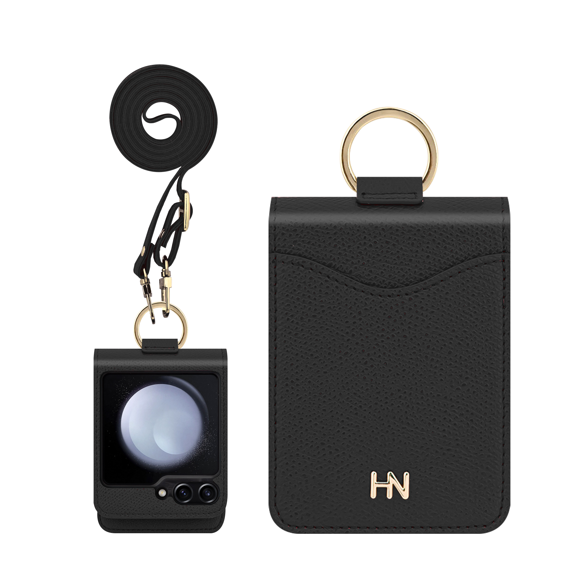 갤럭시 Z플립6 플립7fe 하나 웨이브 포켓 링 카드 수납 다이어리 휴대폰 케이스 레드 - 상세 이미지 2