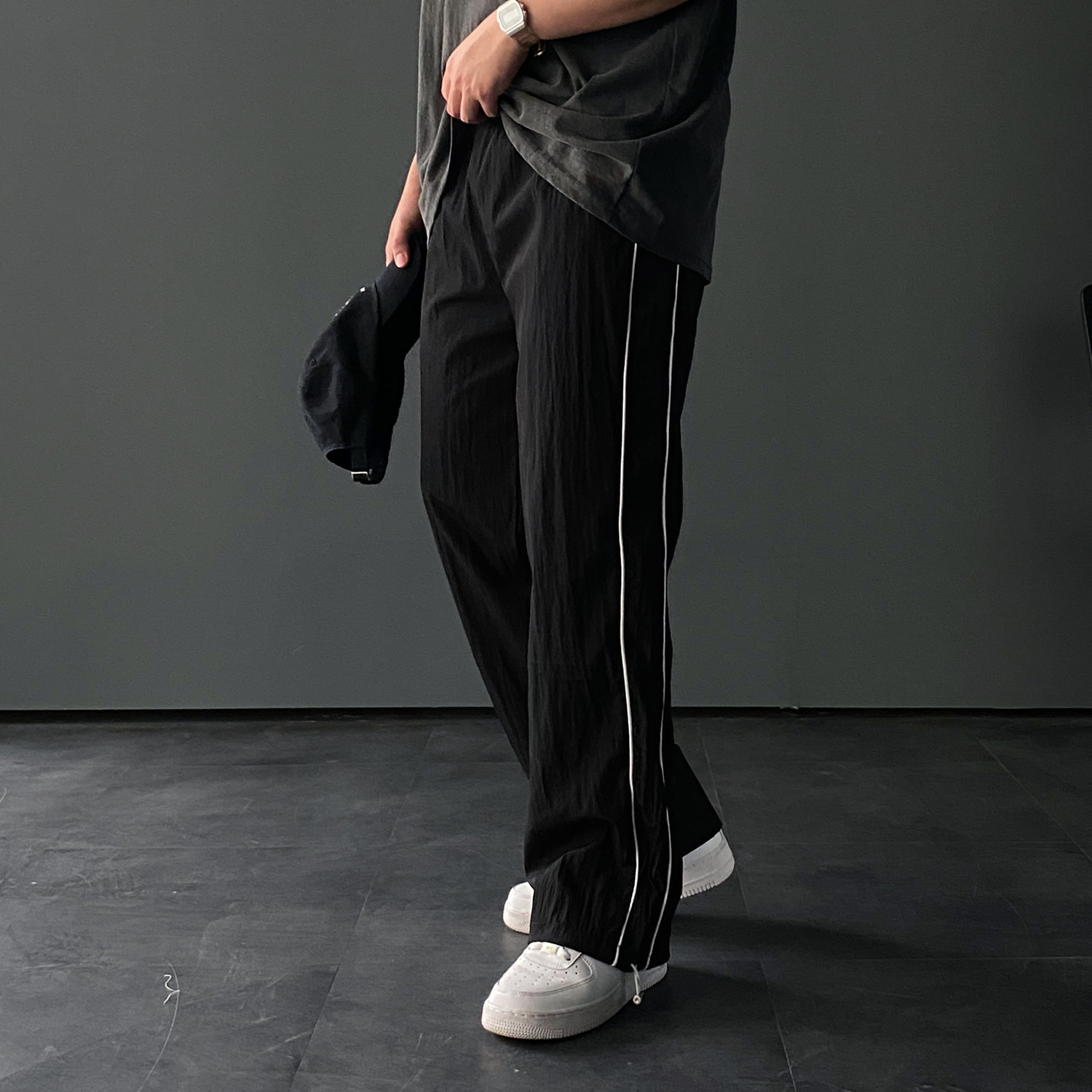 남자와이드팬츠 남자나일론팬츠 - 상품 이미지