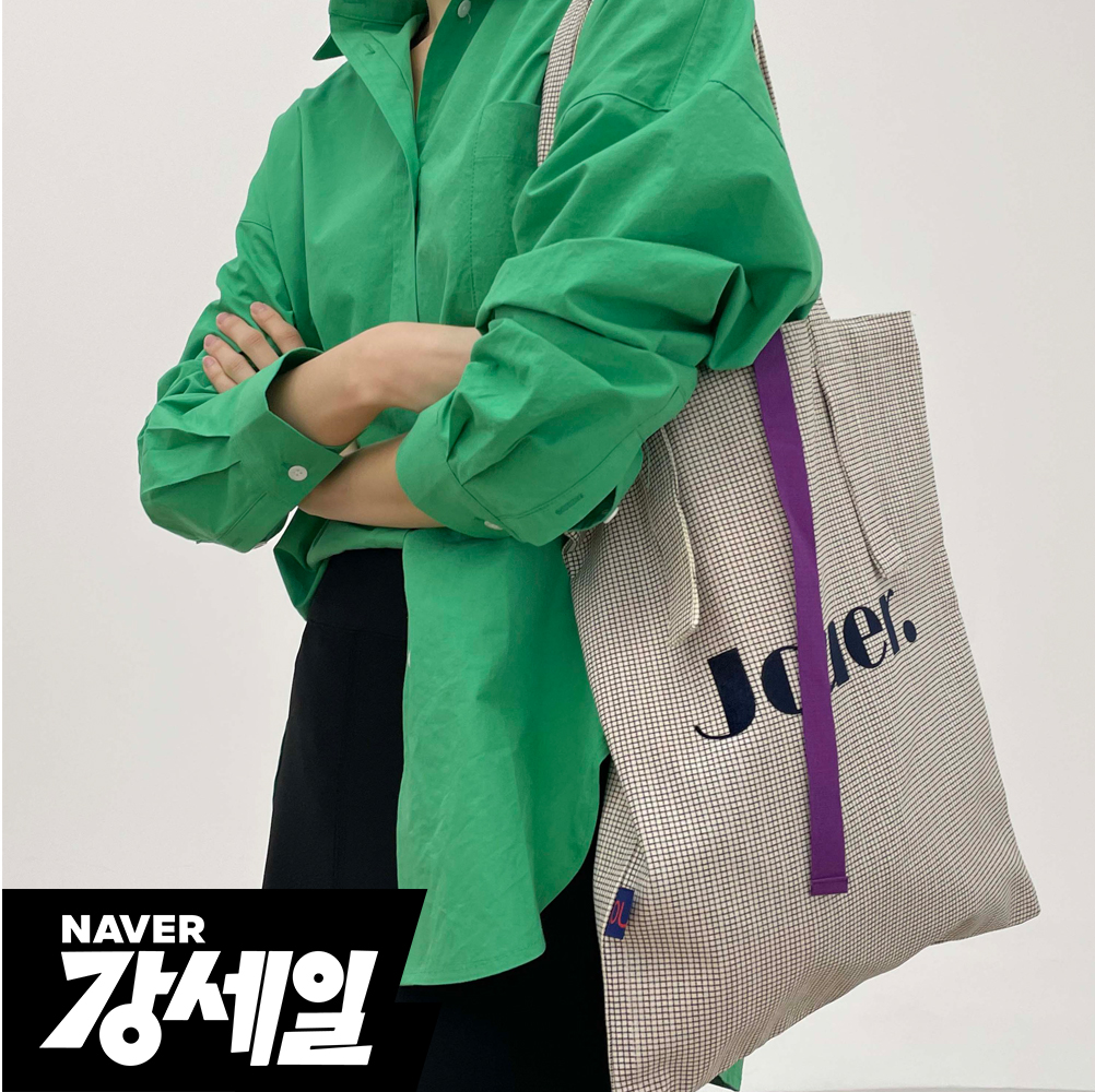 JOUER. 쥬에 스프링 잔체크 로고 에코백