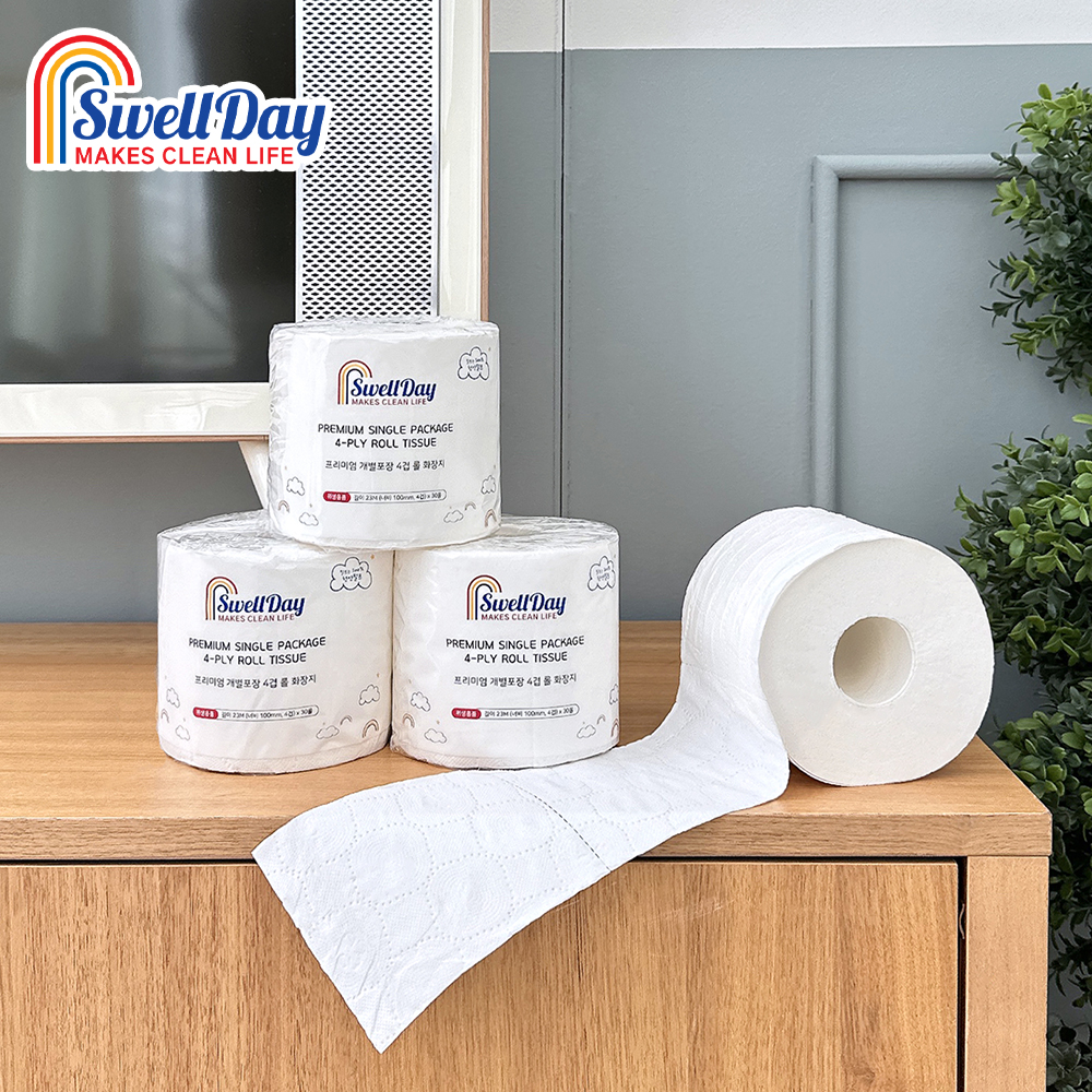 스웰데이 개별포장 4겹 두루마리 휴지 천연펄프 화장지 23M 30롤 - 상세 이미지 4