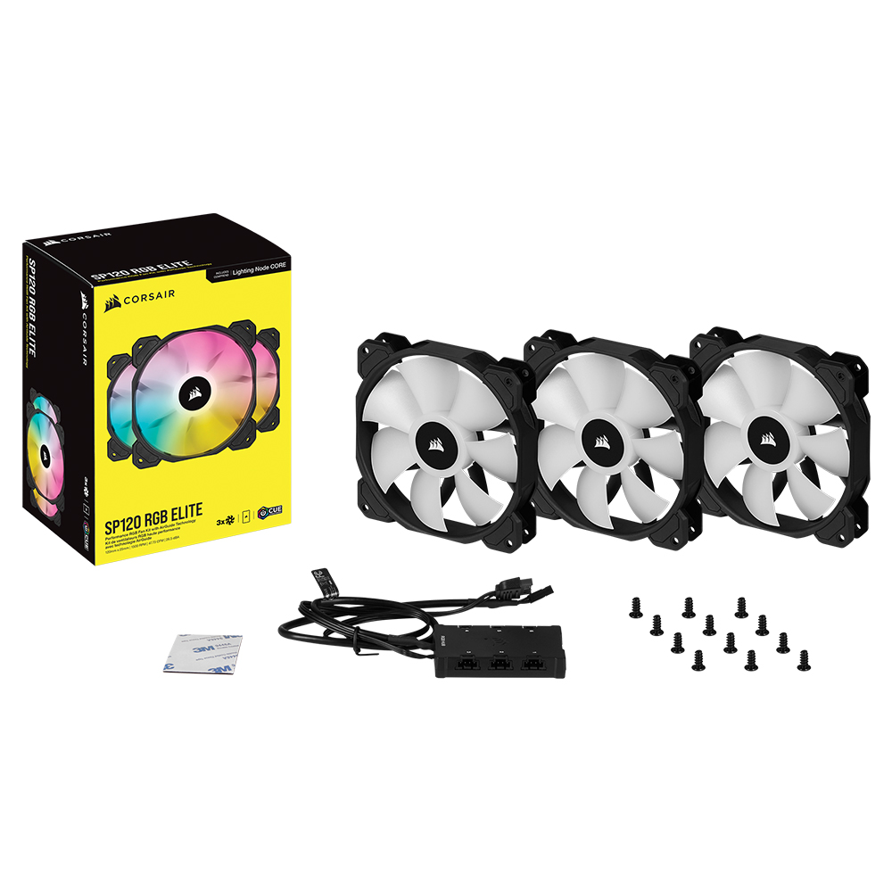 커세어 iCUE SP120 RGB ELITE 120mm 시스템 쿨러 저소음 블랙 3Pack[0109]