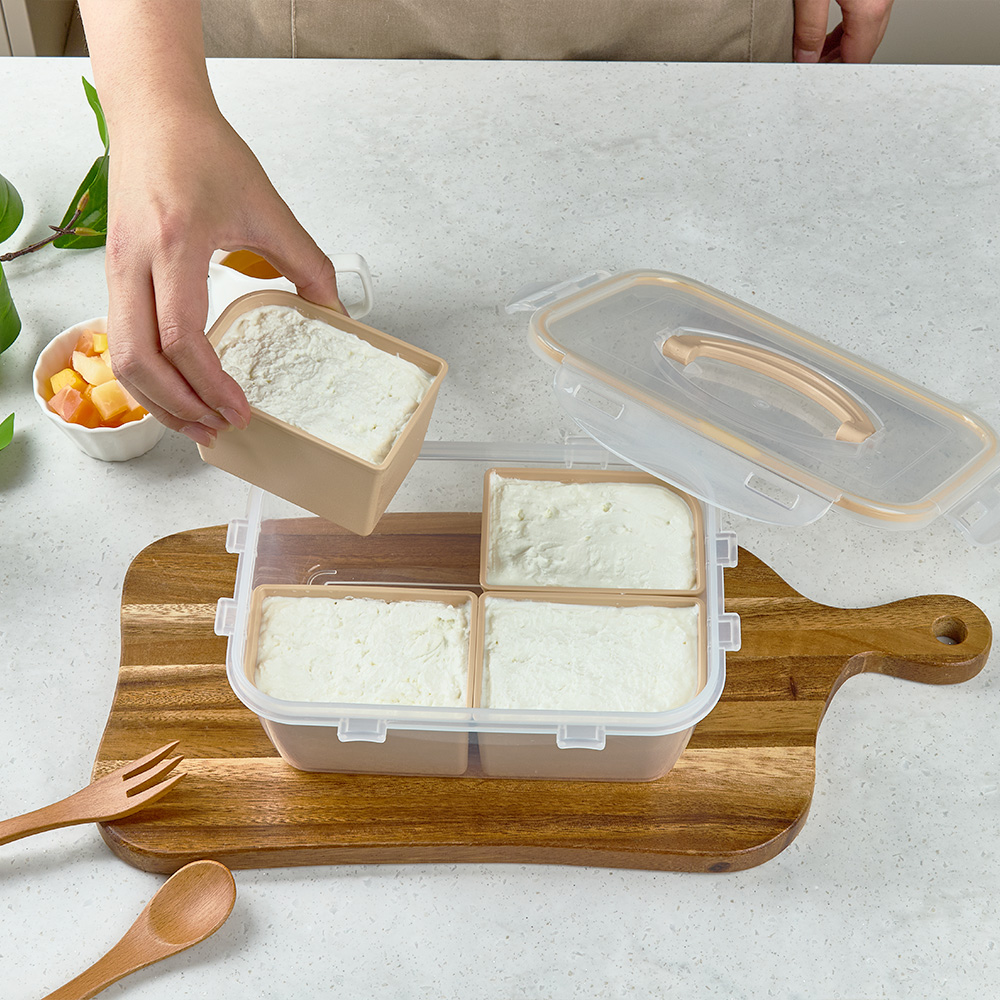 이지앤프리 3단 꾸덕이 대용량 유청분리기 그릭요거트 1.8L 1P 세트