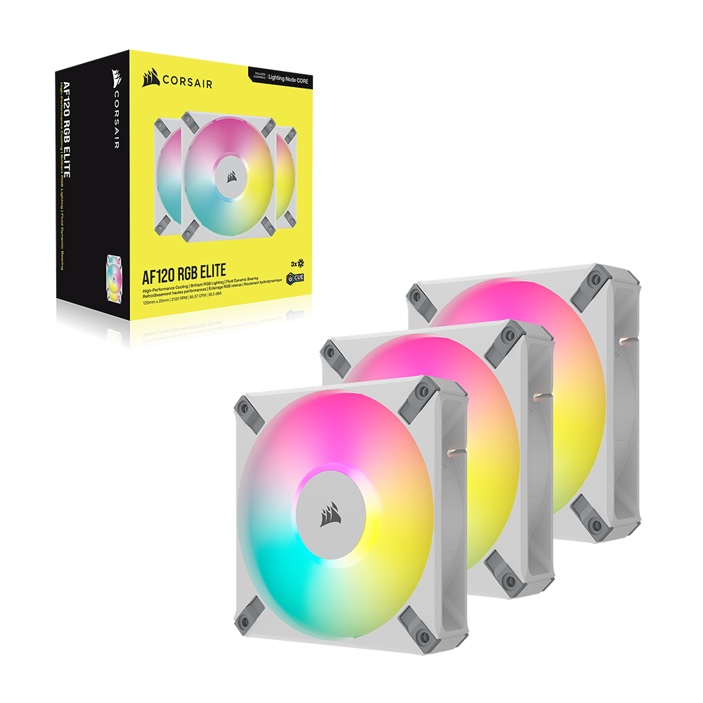 커세어 iCUE AF120 RGB ELITE 120mm 시스템 쿨러 화이트 3Pack Node Core XT[0158] - 상세 이미지 5