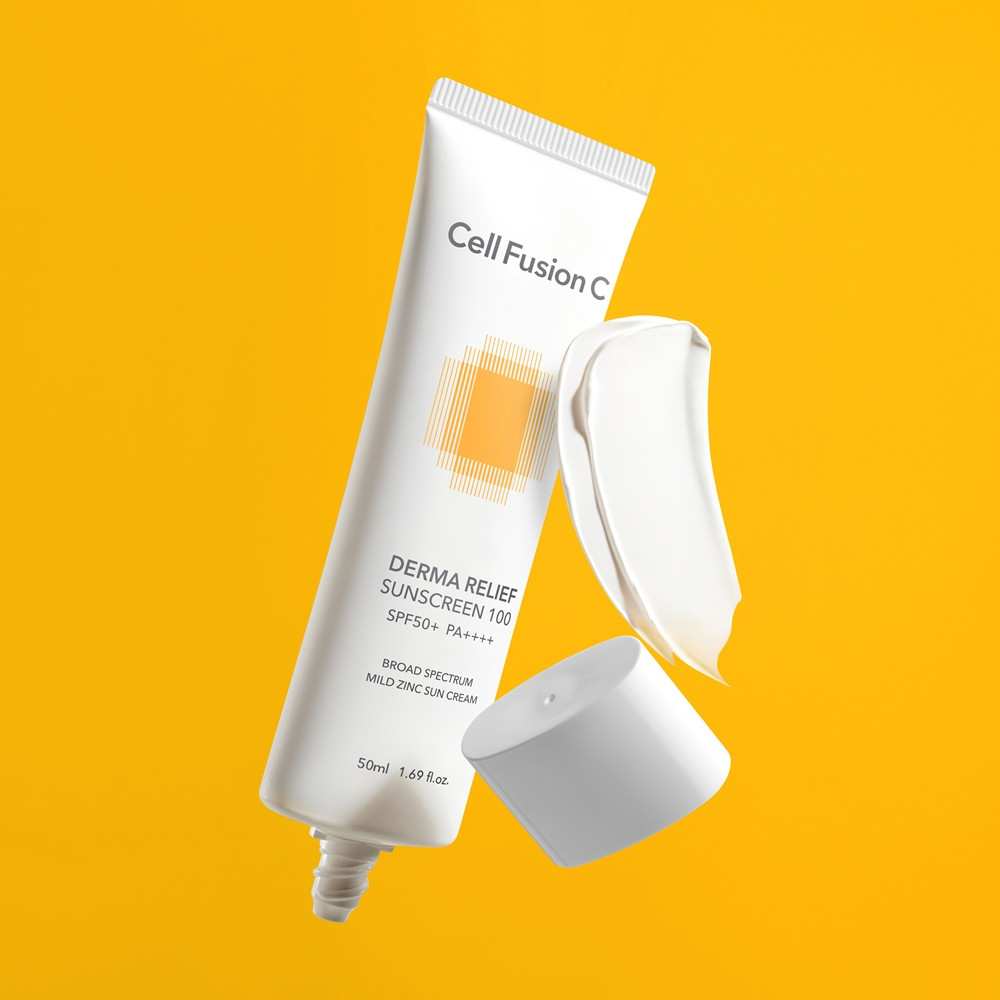 셀퓨전씨 더마 릴리프 썬스크린 50ml / 온가족 데일리 저자극 마일드 무기자차 선크림 제품 이미지