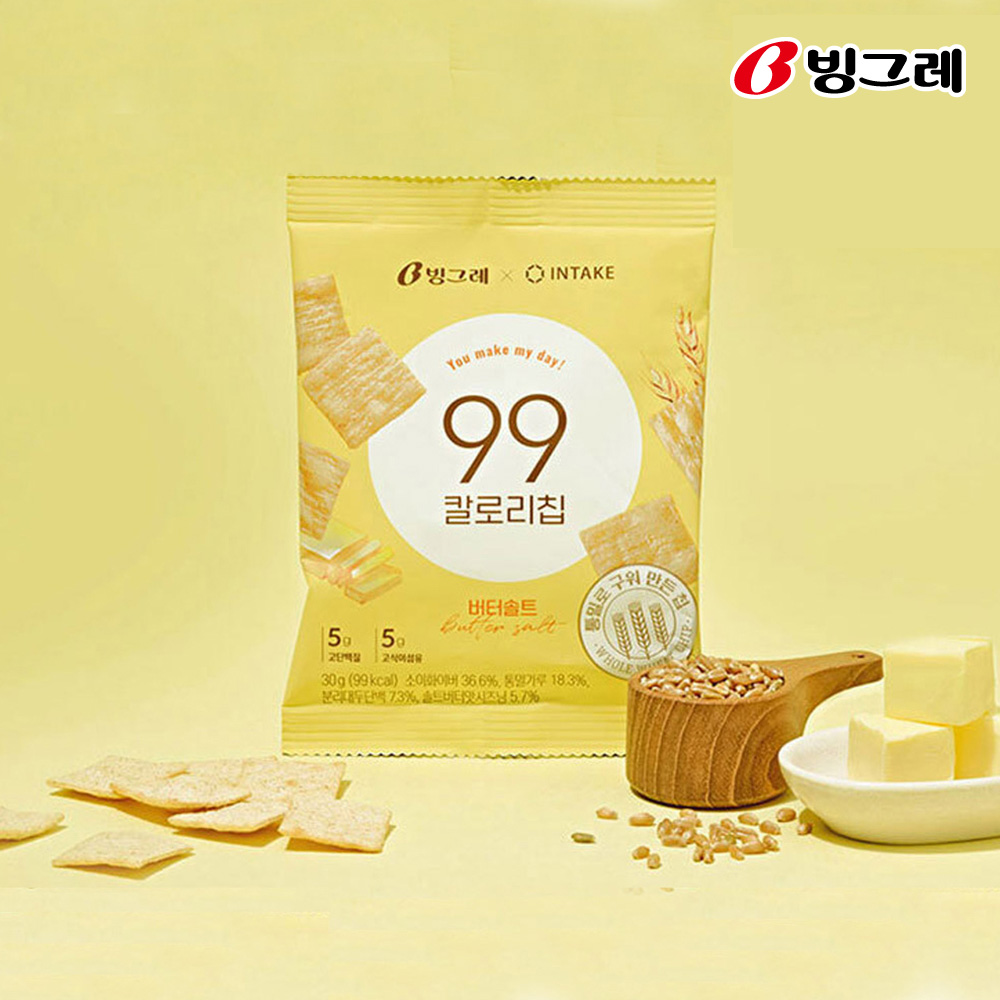 빙그레 99칼로리칩 3종 30g 10개입 (오리지널 버터솔트 애플시나몬 택) - 상세 이미지 4